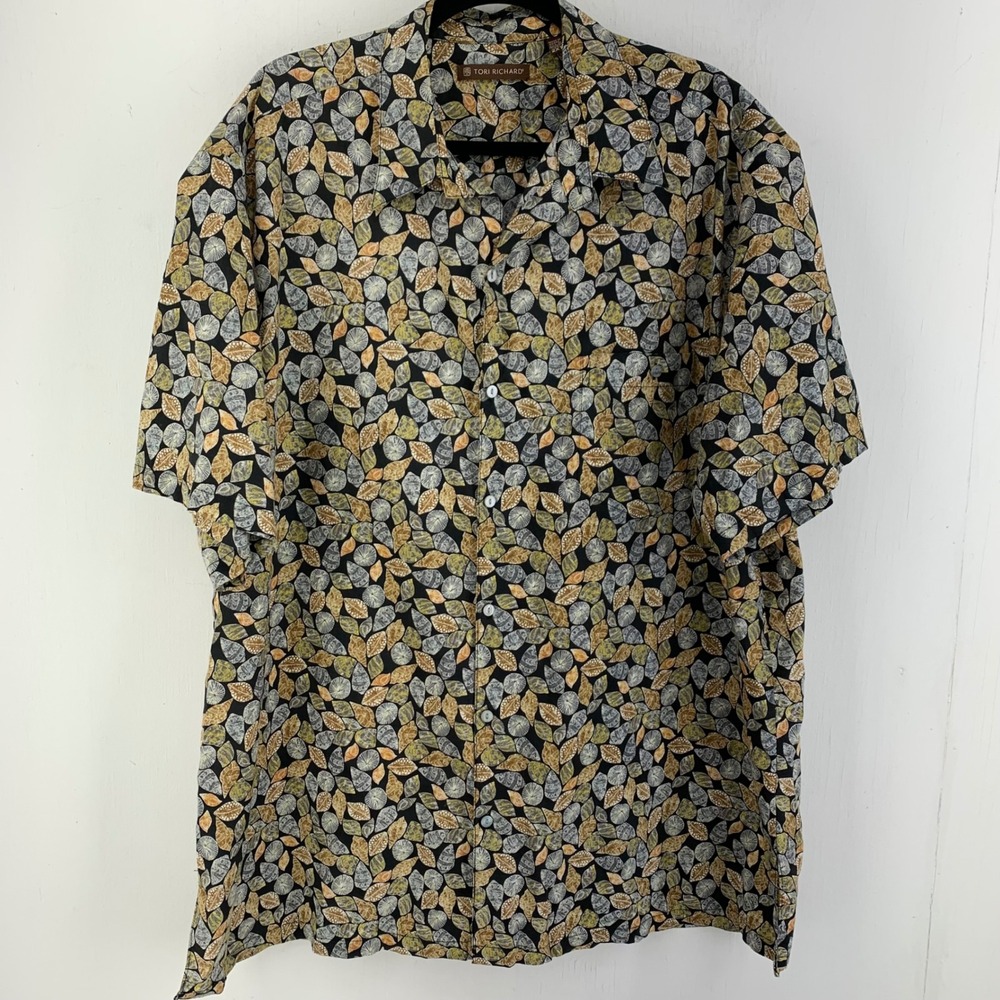 Tori Richard Men 2XLT Hawaiian Shirt Cotton Lawn Coastal Resort Summer Seashell